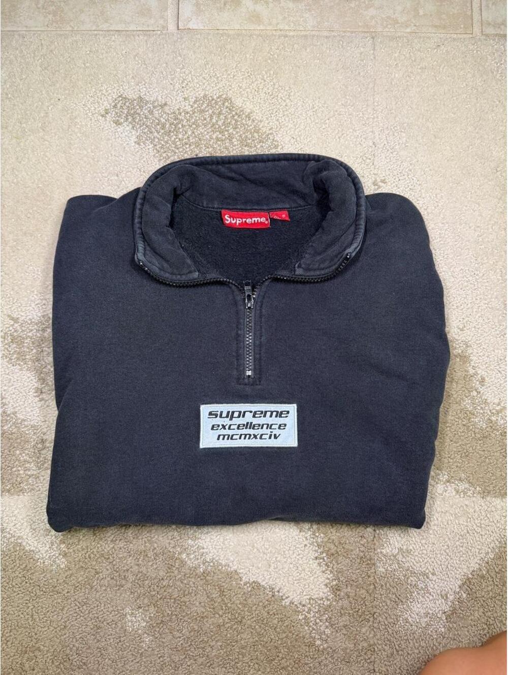 Supreme Fleece 1/4 Zip Mock Neck Pullover 3M Reflective Embroidered Logo L